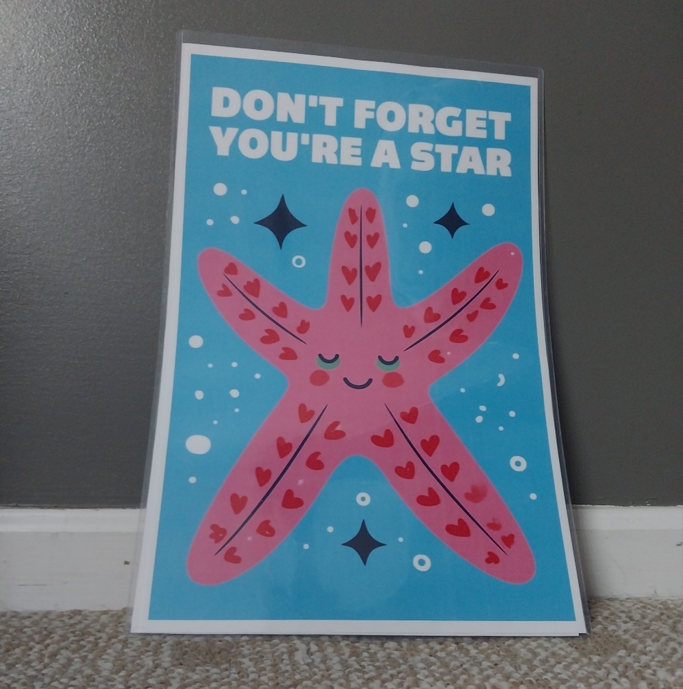 Positve Poster 11"×17" Starfish Poster